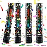 Konfetti Kanone, 4 pcs Konfettikanone, Parteien Confetti Kanone, Konfettikanone Biologisch Abbaubar,...