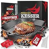 KESSER® Gusseisen Grillpfanne Induktion 26 cm | Gusseisenpfanne Bratpfanne | Cast Iron Pan für...