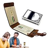 Cribbage Tischspiel-Set aus Holz – elegante Schutzhülle aus Feigenleder | Klassische Cribbage mit...