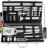 28pcs Perfektes Grill Set für Männer Geschenk - Grillkoffer mit Grillmatte für Männer -...