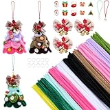 SUNNYCLUE Weihnachtspfeifenreiniger, Pfeifenreiniger, Basteln mit Videoanleitung, Chenille-Stiele,...