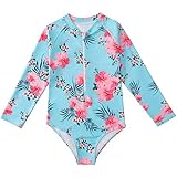 Generisch Kleinkind Mädchen Langarm Blumendruck Strand Badeanzug Mädchen Badeanzug (Light Blue,...
