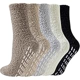 Hocerlu Kuschelsocken Stoppersocken Damen 5 Paar, Flauschige Antiruschsocken mit Noppen, Warme und...