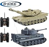 s-idee® 22001 2 x Battle Panzer 99822 1:28 mit integriertem Infrarot Kampfsystem 2.4 Ghz RC RC...