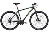 Legnano Herren Pordoi MTB 29 Zoll, Mattschwarz und Grün, 45