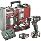 Metabo Akku Bohrschrauber BL 12 Set (mit Akku 2,0 Ah, 12 V, Akkuschrauber mit Koffer + Zubehör,...