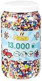 Hama Perlen 211-00 Bügelperlen XXL Dose mit ca. 13.000 bunten Midi Bastelperlen mit Durchmesser 5...