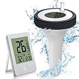 Funk Poolthermometer,Funk Thermometer für Pools, IP67 wasserdicht,Pool-Thermometer,Digitales...