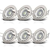 B.K.Licht - 6er Set LED Einbaustrahler 230V dimmbar, schwenkbar, Lochdurchmesser 68mm, LED Spot,...