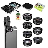 YONHESHI 7 in 1 Handy Kamera objektiv，Fischaugenobjektiv 210° Weitwinkel 120° Makroobjektiv...