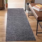 carpet city Shaggy Hochflor Teppich - Läufer 80x300 cm - Anthrazit - Langflor Flurteppich -...