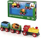 BRIO World 33319 Zug mit Batterielok - Mit beweglichem Kohlewaggon und rotierendem Zementmischer -...