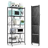 HomeMiYN Klappbares Regal mit Rollen 4 Etagen 5 Etagen Schwerlastregal Standregal Klappbares...
