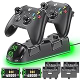 Xbox Controller Ladestation mit 2X 4800mWh (2X 2000mAh) Wiederaufladbaren Akku für Xbox One/Xbox...