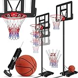 KESSER® Basketballkorb Premium Ständer Rollen Inkl. Basketball, 2x Netz + Pumpe verstellbare...