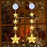 Qedertek Weihnachtsbeleuchtung Fenster Innen, 2 Stück Stern Fenster Beleuchtet mit...