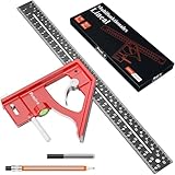 Streichmaß, Preciva Anschlagwinkel 300mm Kombinationswinkel aus Aluminiumlegierung Messwerkzeug zum...