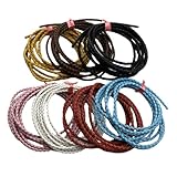SAFIGLE Runde Geflochtene Lederkordel Schwarz Robuste Schmuckband Schnur für Armbandherstellung DIY...