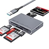 USB 3.0 SD Kartenleser, ceuao 7 in 1 Aluminium Kartenlesegerät, Card Reader mit paraller...