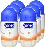 SANEX Deo Roll-on Women 'Dermo Sensitive' für empfindliche Haut - 6er Pack (6 x 50 ml)