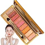 Glitzer-Lidschatten-Palette, 9 Farben professionell schimmernde Lidschatten, wasserdichtes,...
