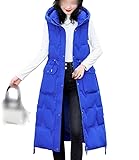 Armellose Weste Damen Damen Lange Weste mit Kapuze Winter Daunenweste Verstellbare Taille...