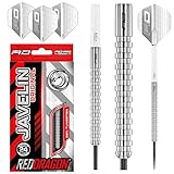 RED DRAGON Javelin Steel Dartpfeile 24 Gramm Profi Steeldarts Set, 3 x Steel Darts mit Flights und...