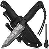 GREIFS® Outdoor-Messer G-Serie aus 440C Stahl mit Holster & Dangler, edles Survival Messer für die...