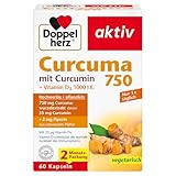Doppelherz Curcuma 750 mit Curcumin + Vitamin D3 1000 I.E. – Vitamin D unterstützt die normale...