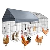 Garvee Metall-Kleintierkäfig 218×102×102 cm – Outdoor Gehege für Hühner, Kaninchen & Enten...
