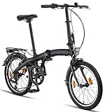 Licorne Bike Phoenix 2D, 20 Zoll Aluminium-Faltrad-Klapprad Scheibenbremse Discbremse V-Bremse...
