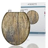 Schütte SOLID WOOD Sitz Holzkern, Toilettensitz passend für viele handelsüblichen WC-Becken, max....