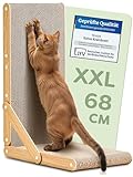 Knupis Kratzbrett Katze Groß 68 cm - FSC®-zertifiziertes Kratzpappe für Katzen zur Krallenpflege...