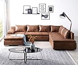 DELIFE Couch Abilene Braun 325x230 cm Ottomane variabel Schlaffunktion Wohnlandschaft