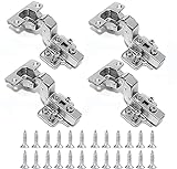 QINGHEC 4 Stück Scharniere für Schranktüren, Topfscharnier 35mm, Softclose Scharnier,...