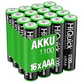 HiQuick Micro AAA Akku, NI-MH 1100mAh wiederaufladbar Batterien, geringe Selbstentladung 1,2V Akku,...