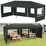 Suusolny Pavillon Höhenverstellbar 3x6m Pop-Up Faltpavillon Wasserdicht Partyzelt Gartenzelt mit...