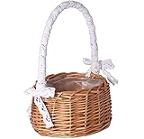 SAGELSHN Picknickkorb für Obst Korb Korb Picknick Rattan Griff Garten Beere Set Mädchen Home...