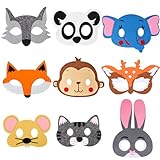 CEZKFH Tiermaske, 9 Stück Filzmaterial Tiermasken, Kindermasken Tiere, Masken Kinder Geburtstag,...