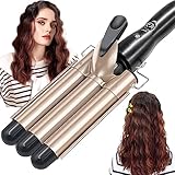 Lockenstab 3 Fässer-Welleneisen für haare - 22mm Beach Waves Lockenstab Einstellbar Schnell...