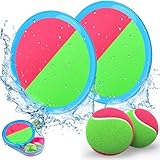 Weokeey Klettballspiel Klettball Strandspielzeug Strandspiele Wasserdicht Ball Klettspiel Wurf Spiel...