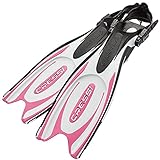 CRESSI Women's Frog Plus Fins Taucherflossen mit verstellbarem Riemen, Weiß/Rosa, XS/S (35/38 EU)