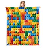 Homemissing Spiel Decke 75x100cm Bausteine Wohndecke für Jungen Männer Erwachsene Teenager Bunte...