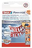 tesa Powerstrips transparent Deko - doppelseitige Klebestreifen für leichte Dekorationen, bis zu...