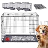 Arebos Hundekäfig 92,5 x 60 x 66 cm | Hundetransportbox Auto klappbar | Hundebox faltbar |...