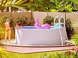 poolomio® Stahlwandpool rund 360 x 120 cm Weiß | Robuster Gartenpool als Aufstellbecken oder...
