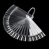 50-Stück Nail Art Tips in Klar, Professionelle Nagel Display Sticks, Nagelmuster Sticks mit...