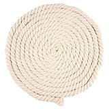 Weich Baumwollseil, 15 Mm X 5 M Beige Dickes Seil, Dicke Kordel, Seil Aus Baumwolle, Geflochtenes...