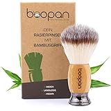 boopan® Premium Rasierpinsel vegan mit Bambus-Holz für Herren und Damen - weich wie Dachshaar -...