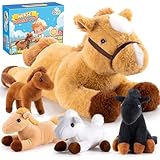 Toyssa Pferd Kuscheltier Geschenke für Mädchen 2 3 4 5 6 7 Jahre Plüsch Pferd Mama mit 4 Baby...